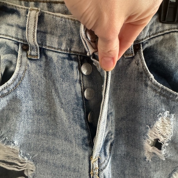 PacSun Light Blue Distressed baggy wide leg Women Jeans - Picture 2 of 4